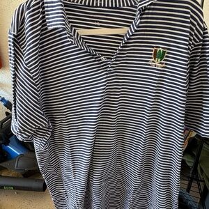 Striped Polo Shirt with Crest